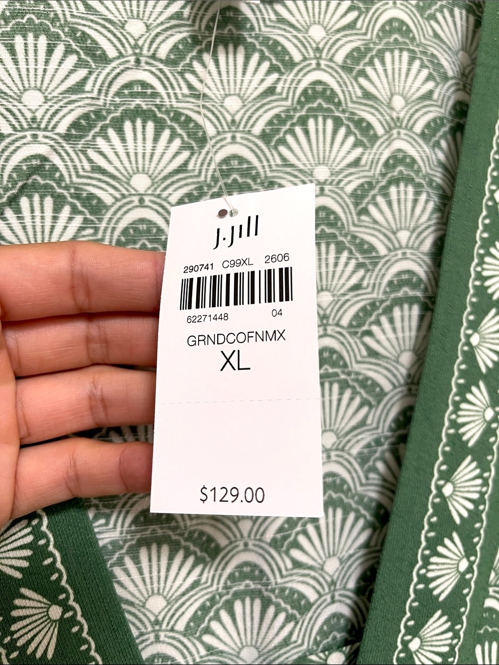 NWT J.Jill Border-Printed Flounced-Hem Dress - Picture 9 of 10